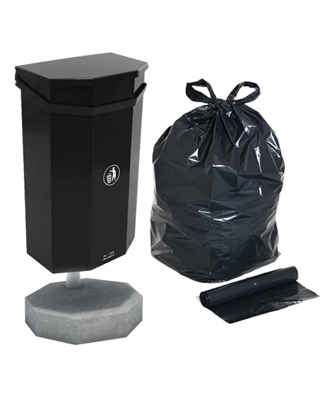 Svarta sopsäckar för papperskorg